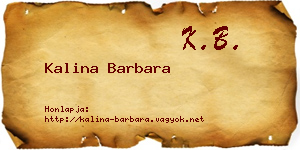 Kalina Barbara névjegykártya